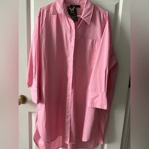 Deluc Pink Shirt Midi Dress